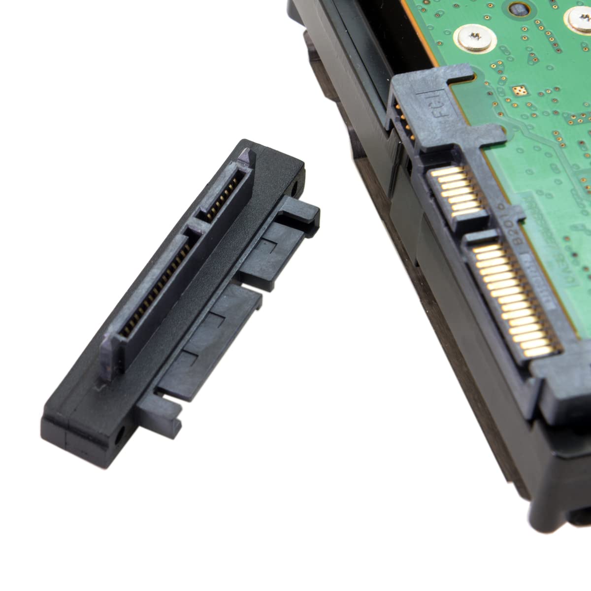 cablecc Right Angled 90 Degree SATA 22Pin 7+15 Male to SATA 22P Female Extension Convertor Adapter