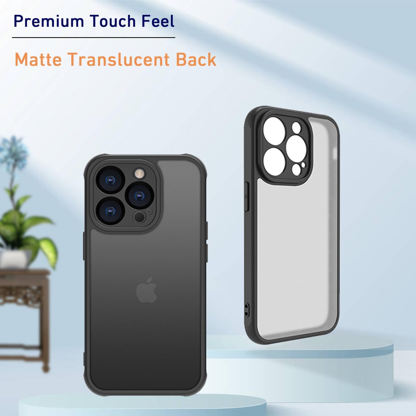 PinLiSheng Matte Case for iPhone 15 Pro Case,Shockproof Protective Hard Back Slim Phone Case,Frosted Translucent Back Phone Cover, Anti-Fingerprint