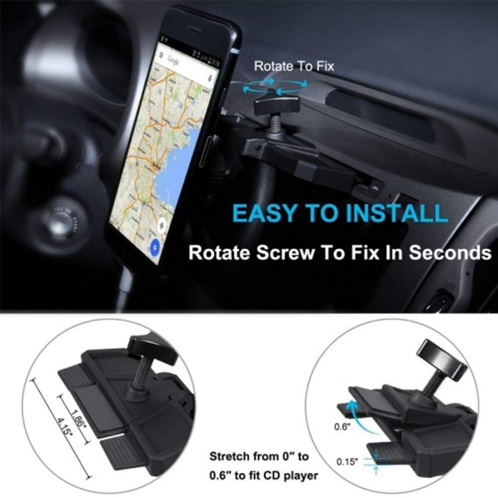 CD Slot Car Mount for Galaxy A12 A32 A42 A51 A52 A71 A72 5G Phones - Magnetic Holder Swivel Dock Strong Grip CD Player Slot Z1R Compatible