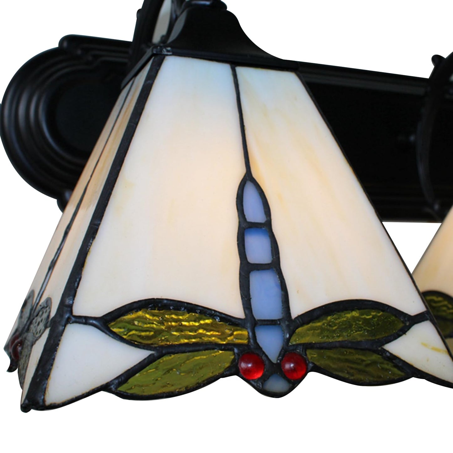 WUPYI Tiffany Style Wall Sconces 3 Lights,Vintage Stained Glass Wall Lamp for Bedroom Living Room Bathroom Hallway,Wall Mounted Vanity Light Indoor