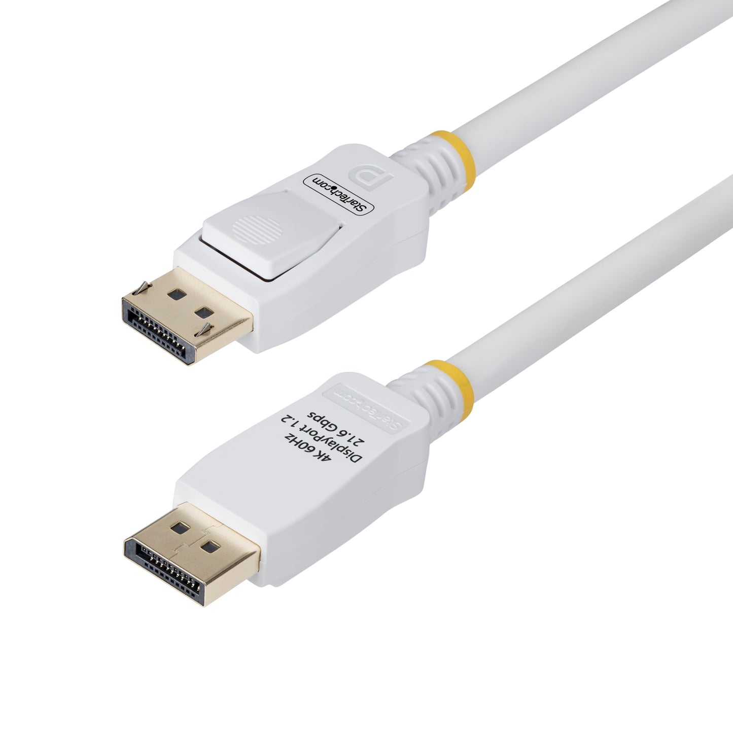 StarTech.com 6ft (1.8m) White VESA Certified DisplayPort 1.2 Cable, 4K 60Hz, 21.6Gbps, Latching DP Connectors, DP 1.2 Cable
