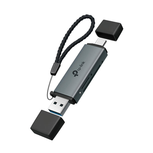 TP-Link SD Card Reader, 2-in-1 USB 3.0 Type-C&A Dual Slot Memory Card Reader for SD/Micro SD/SDHC/SDXC, High-Speed Data Transfer, Plug & Play