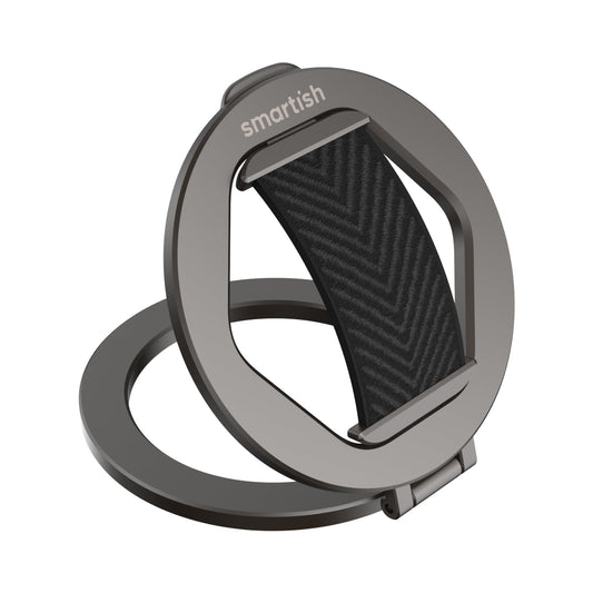 Smartish® MagSafe Grip Kickstand - Quickstand - Magnetic Cell Phone Finger Loop Grip - [Dual-Sided Magnets] Ring Holder Mount w/MagSafe Adapter Kit
