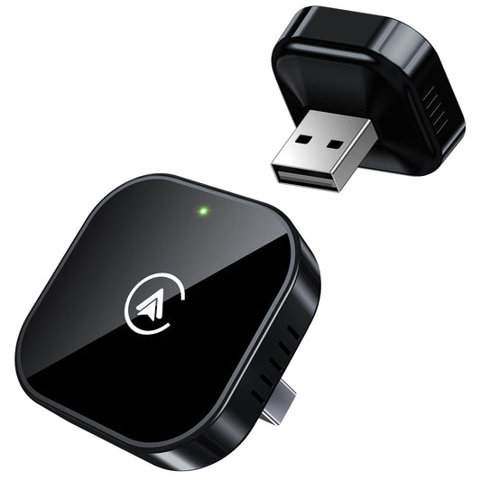 Teeran 2 in 1 Wireless CarPlay and Android Auto Adapter, Easy Setup Plug and Play, Fast Seamless Use Supports 1000+ Cars with Built-in Wired Car