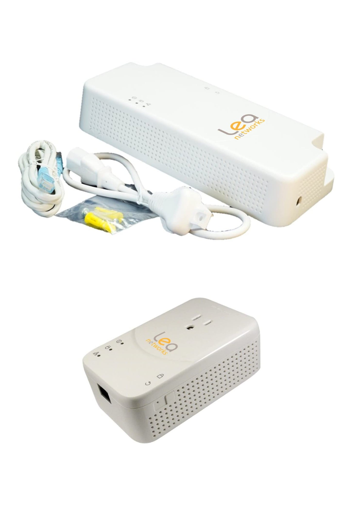 LEA Networks NetPower1800 PoE/PLC + NetSocket1800 PLC Kit. HPAV2 PLC Ethernet Over Powerline Adapter and 30W PoE with Built-in HPAV2 PLC