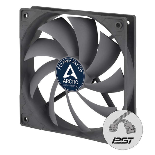ARCTIC F12 PWM PST CO - 120 mm Case Fan with PWM Sharing Technology (PST), Dual Ball Bearing for Continuous Operation, Computer, Fan Speed: 230-1350