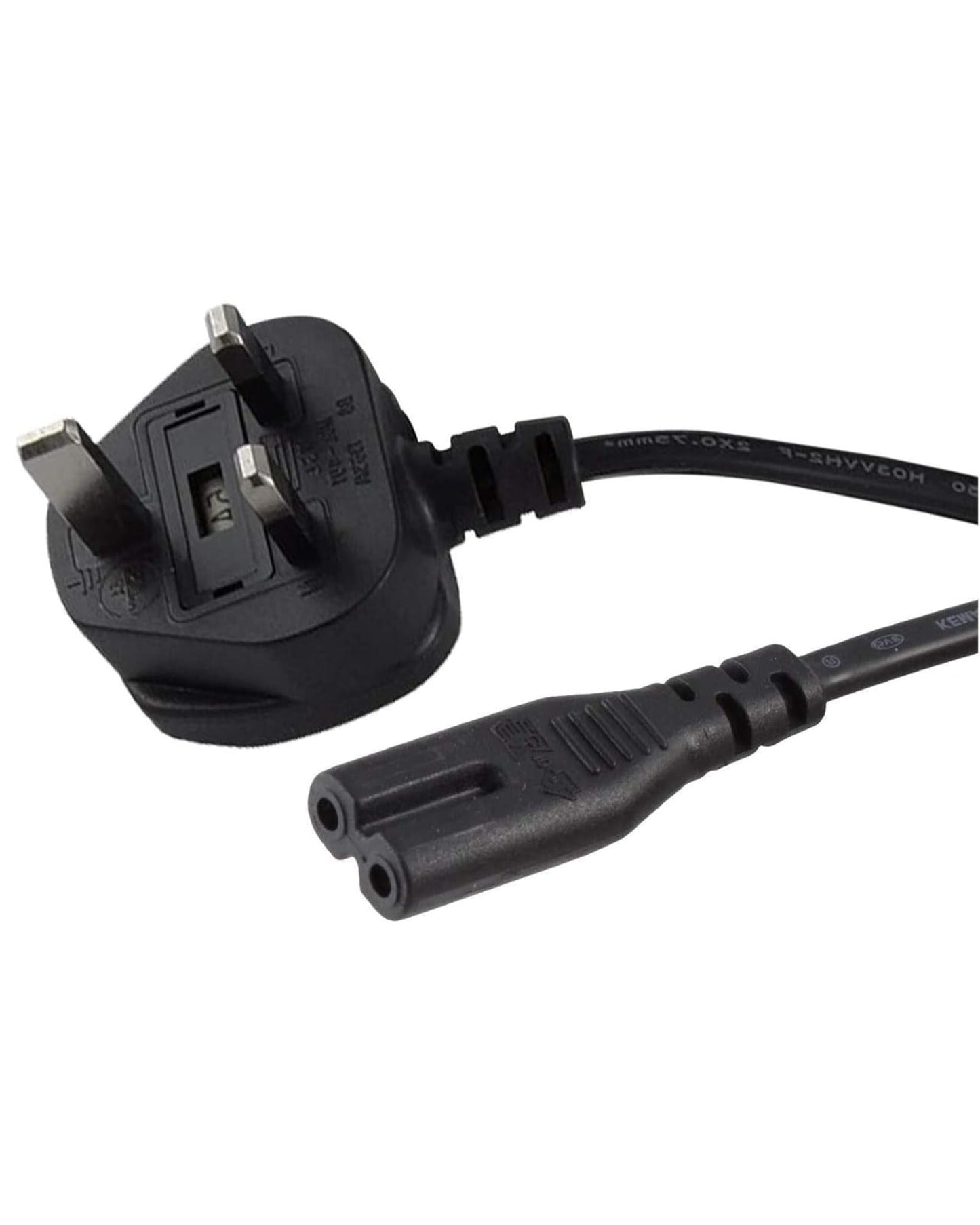 United Kingdom UK 2- Slot Printer Power Cord Cable, Non-Polarized (IEC-320-C7 to CEE 7/16) Works with Printer, TV, PS4 Game Console and More for UK