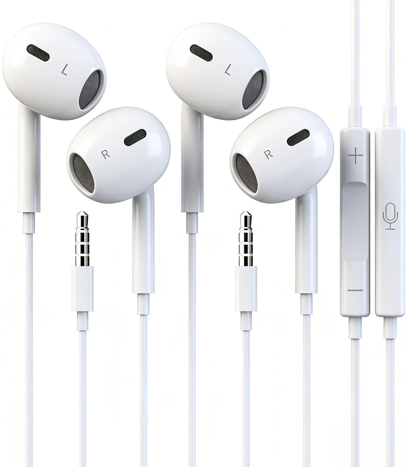 Zetuti 2 Packs Wired iPhone Headphones Earbuds with mic & Remote