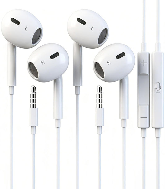 Zetuti 2 Packs Wired iPhone Headphones Earbuds with mic & Remote