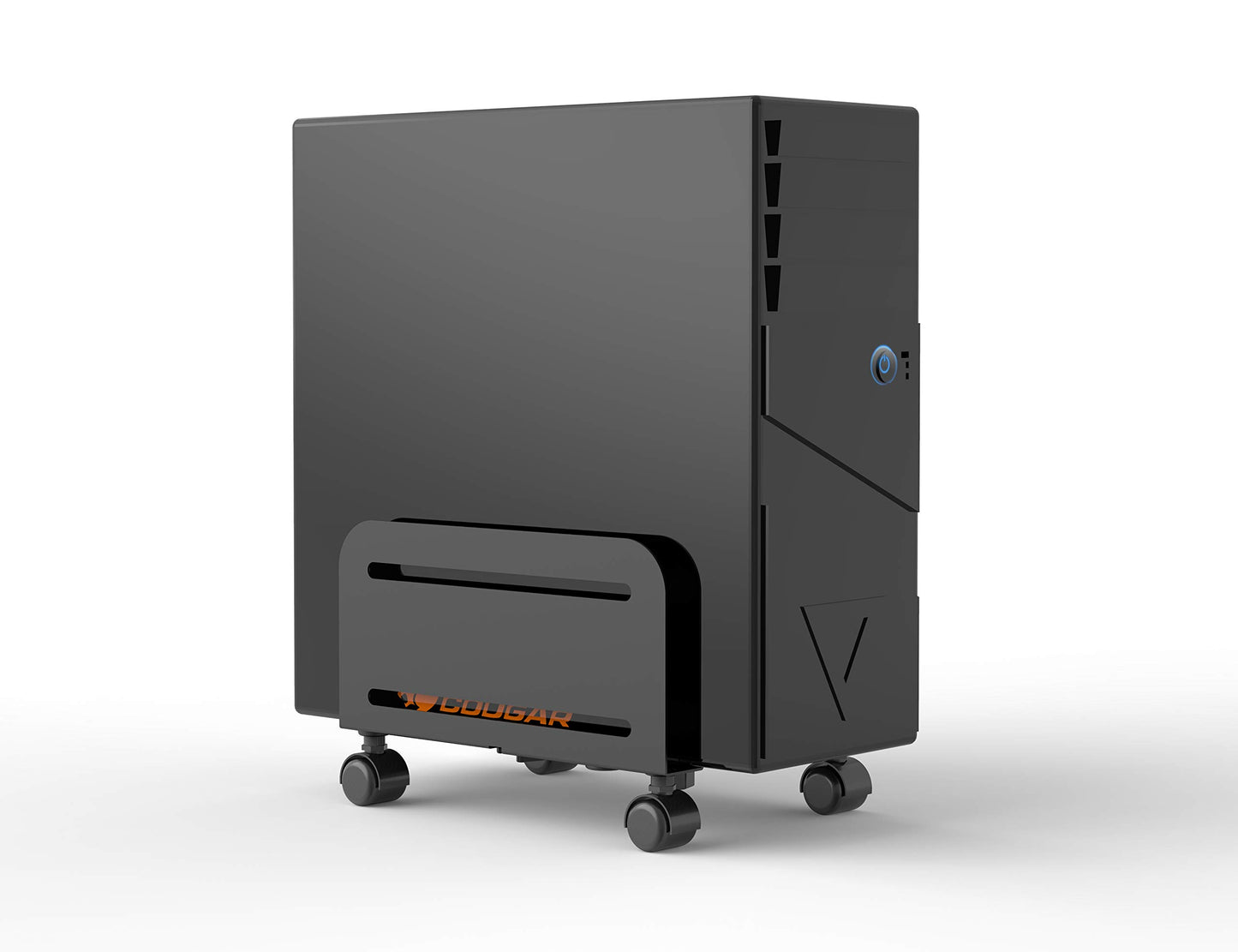 Stand Up Desk Store | Adjustable Rolling CPU Desktop Tower | Underdesk Stand for Computer Cases 4.8'' to 8''