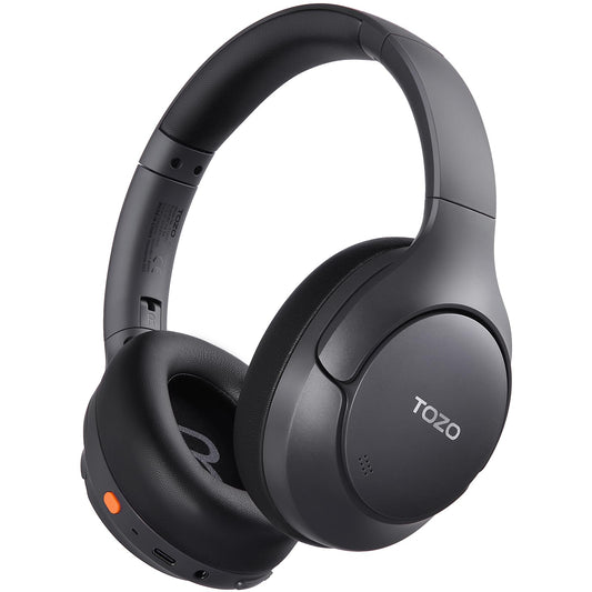 TOZO HT3 Hybrid Noise Cancelling Headphones, 90H Playtime Wireless Over Ear Bluetooth Headset, Spatial Audio AI Chat with 5 Mics, Supports Dual…