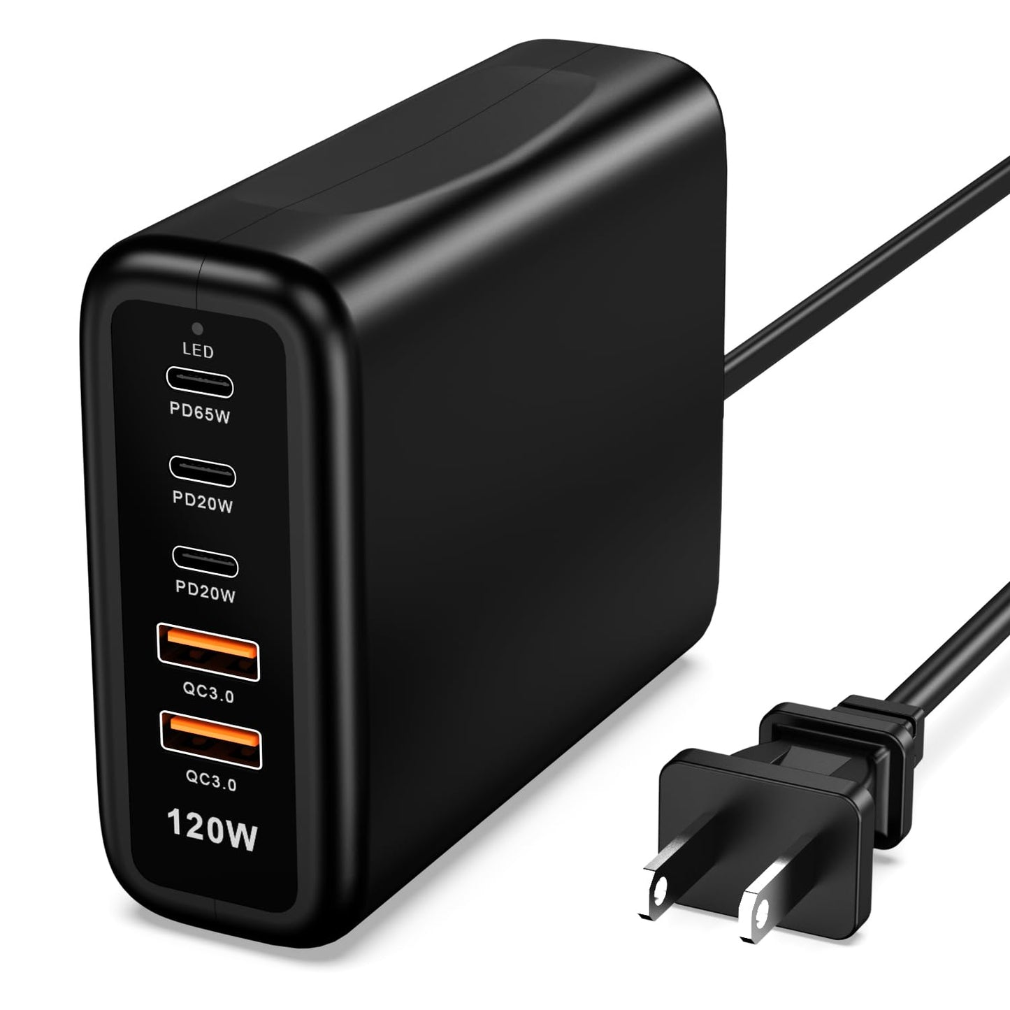 USB C Charging Station Fast Wall Charger USBC Charging Power Hub for Multiple Device Desktop Charge Block 3 USB C 2 USB A 120W Pd Rapid Strip Adapter