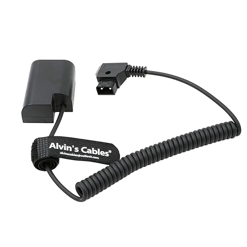 Alvin's Cables D-Tap to DMW DCC12 DC Coupler Coiled Cable DMW-BLF19 Dummy Battery Adapter for Panasonic DMC GH3 GH4 GH5 GH5s Camera