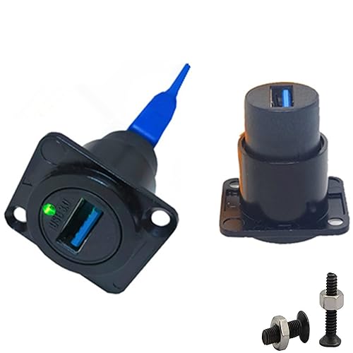 SHANFEILU USB 3.0 D Panel Mount Solderless Connector USB 3.0 Female to Female Coupler Socket Pass Through Adapter Speed 5Gbps for Audio Video