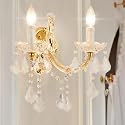 TMAFON Crystal Wall Lights, Modern Sconce - Brilliant 2 Lights Maria Theresa Wall Lamp Light Fixtures, Gold Wall Mounted Lamp for Bedroom, Living