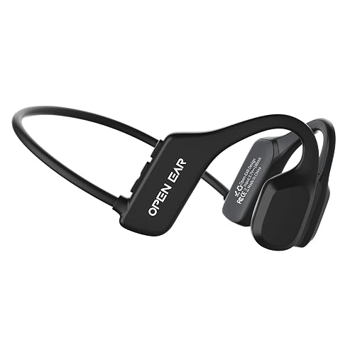 NOERLX Bone Conduction Headphones, Open Ear Wireless Headphones with Microphone, Bluetooth 5.3, 6 Hours of Use Time, IPX5 and Sweat Resistant Sports