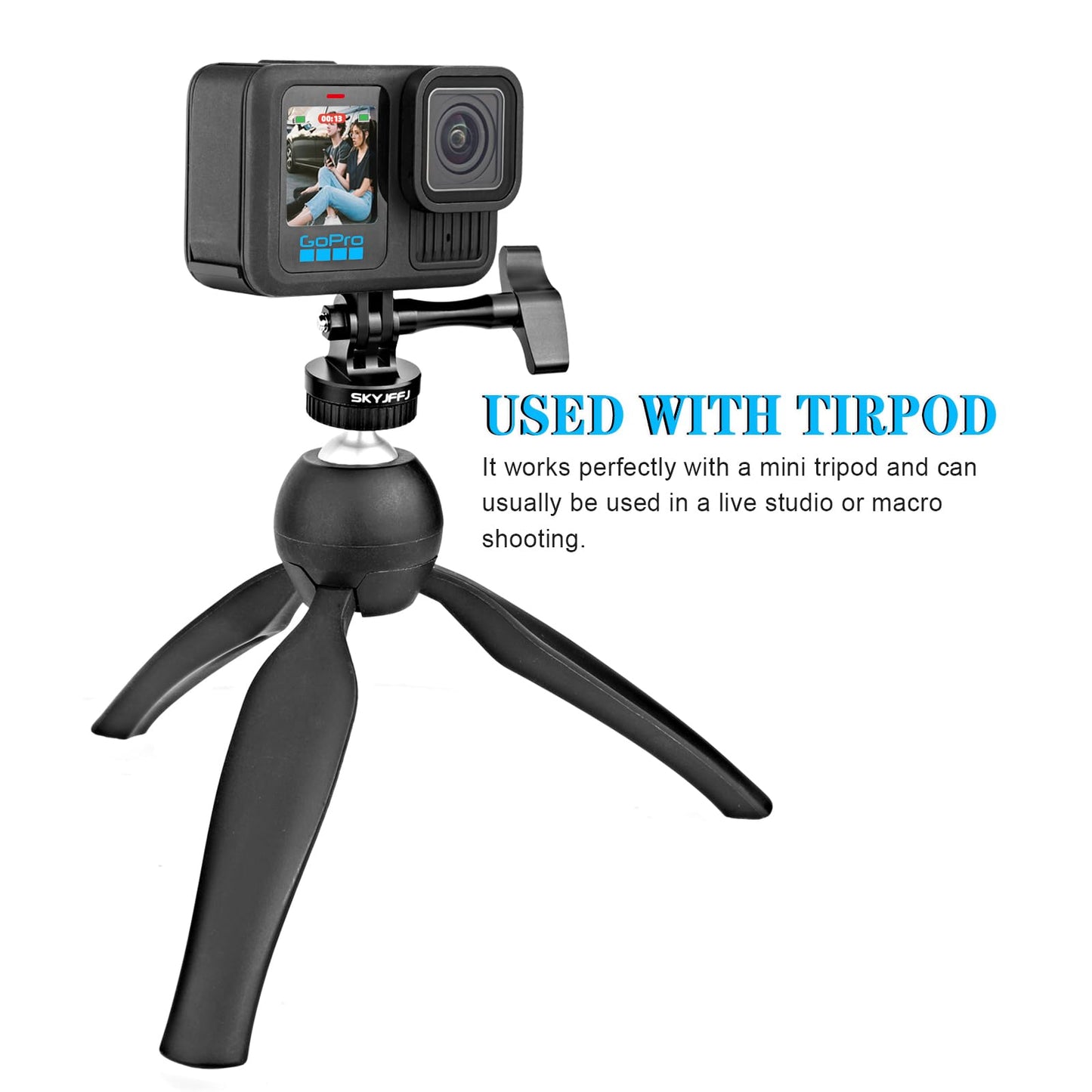 SKYJFFJ Aluminum-Tripod Adapter-Bolt-Adapter Compatible Action Camera Gopro Hero 13 12 11 10 9 8 DJI Osmo Insta360 AKASO and Other Action Camera