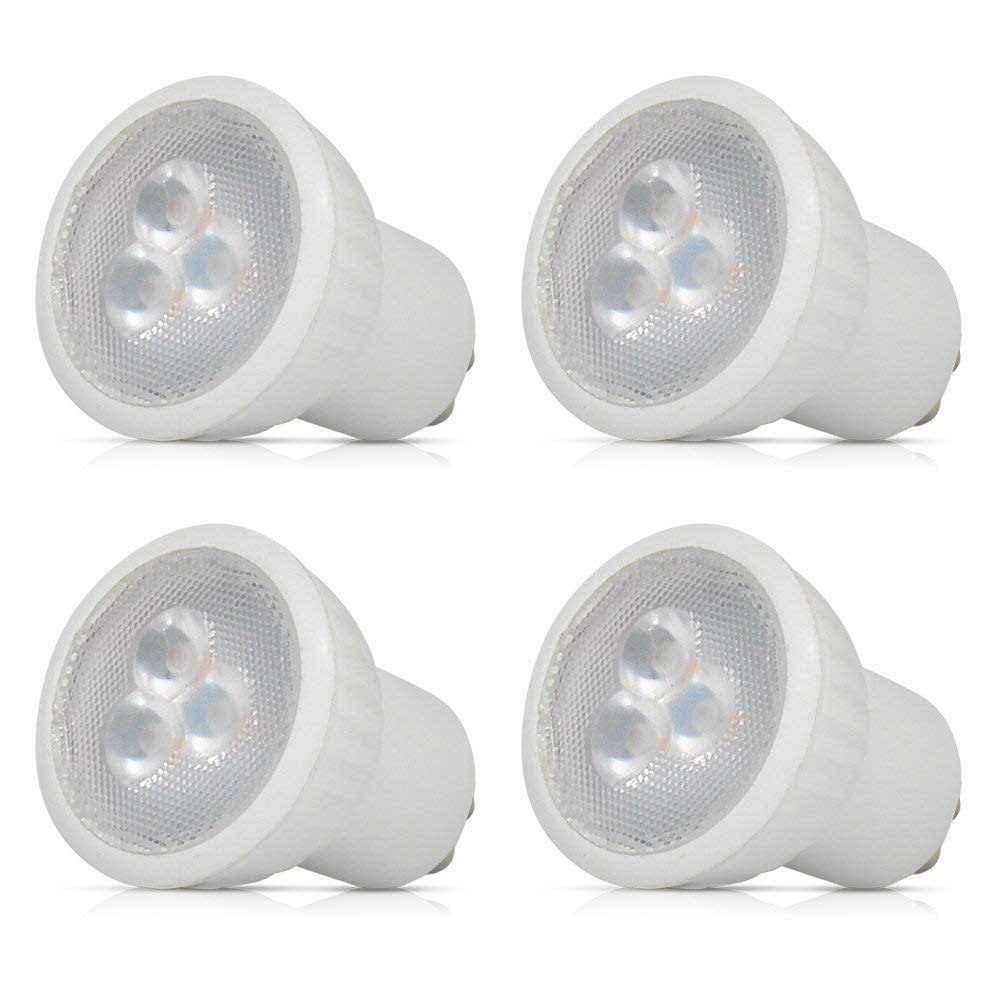 Edearkar MR11 GU10 LED Light Bulbs (4 Pack) 3W LED Spotlight 30W Halogen Bulbs Equivalent 3000K Warm White Non-Dimmable GU10 Track Lighting, Recessed