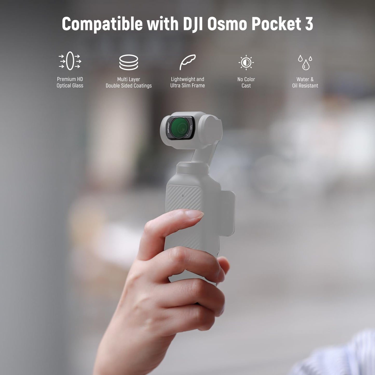NEEWER Magnetic CPL Filter Compatible with DJI Osmo Pocket 3 Creator Combo Accessories, Multi Coated Circular Polarizer Filter Kit with 2 Screen