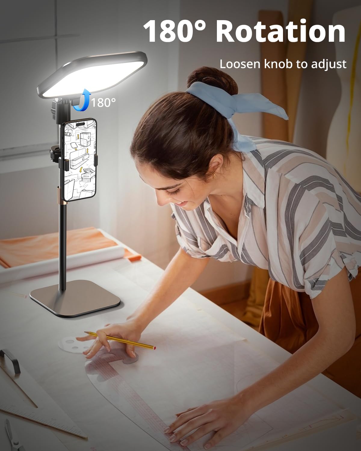 UBeesize Zoom Lighting for Computer, Video Conference Lighting for Video Calls, Desk Light with Stand and Phone Holder for Webcam, Home Office