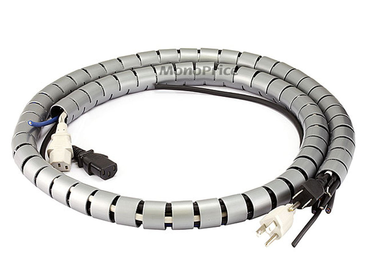 Monoprice 107029 30mm x 1.5m Spiral Wrap Bands, Gray
