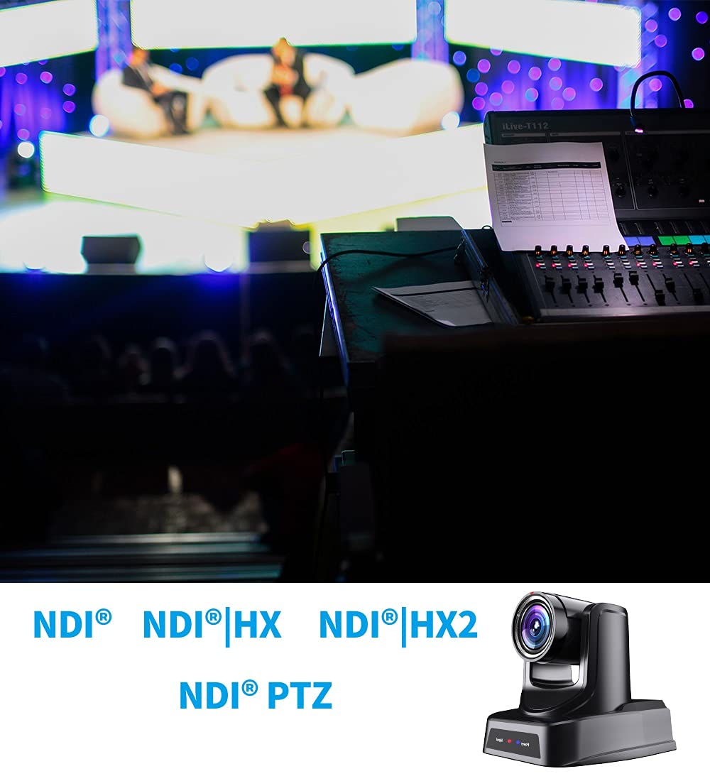 SMTAV NDI PTZ Camera,30x + 8X Zoom,Live Streaming Camera with HDMI,3G-SDI and IP Outputs,NDI HX 4.5,for Church,Conference,Teaching,Esports and More