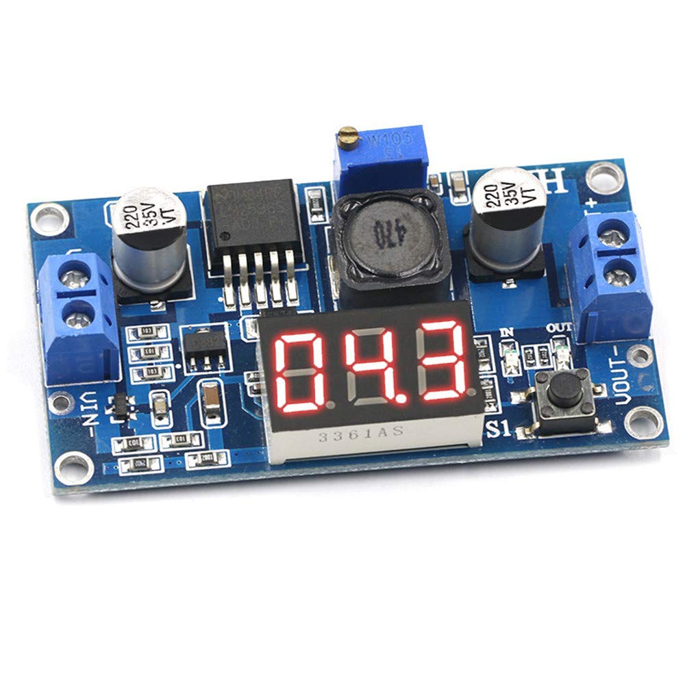 QEBIDUM 2 Pack LM2596 Buck Converter, Switching Regulator Module DC to DC Voltage Step Down Synchronous Adjustable 36V 24V to 12V 5V DIY LM2596S…