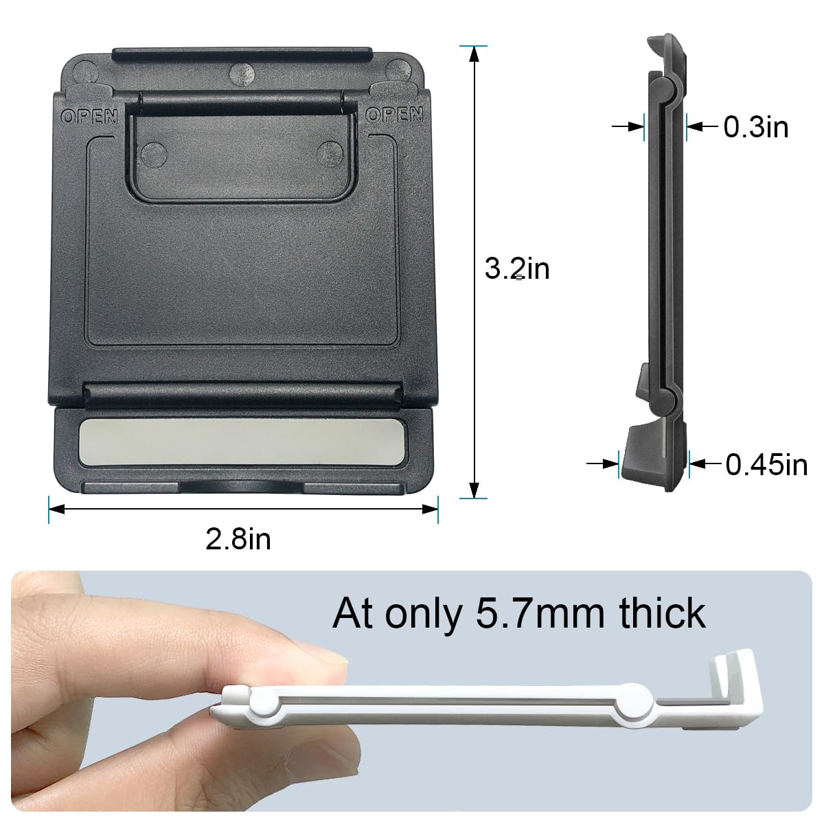 POQOD 2 Pack Cell Phone Stand, Foldable Phone Holder for Desk Compatible with Phone 15 14 13 12 11 Pro Xs Xs Max Xr X 8, Nintendo Switch, All Phones