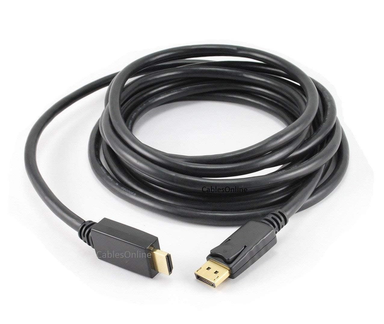 CablesOnline 15ft DisplayPort Male to HDMI Male 28AWG Adapter Cable (DP-4015)
