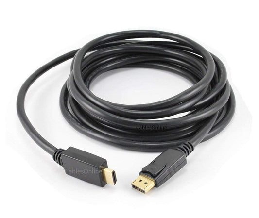 CablesOnline 15ft DisplayPort Male to HDMI Male 28AWG Adapter Cable (DP-4015)