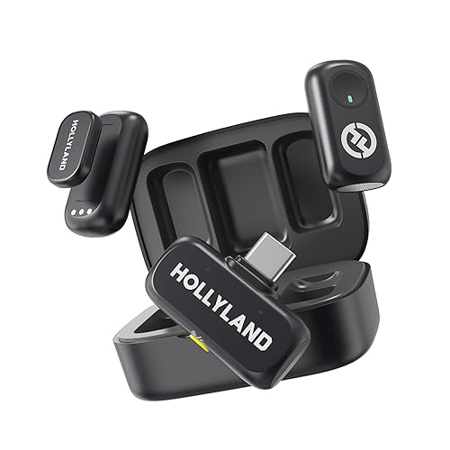 Hollyland Lark A1 Wireless Microphone for iPhone 17/16/15 & Android, 48kHz/24-bit, 3-Level Intelligent Noise Cancel, Mini Mic for YouTube, Podcast