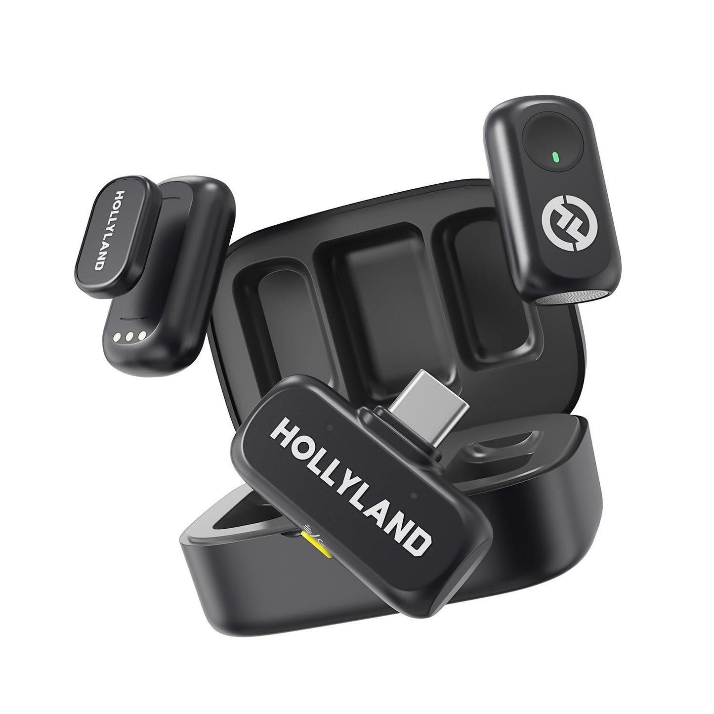 Hollyland Lark A1 Wireless Microphone for iPhone 17/16/15 & Android, 48kHz/24-bit, 3-Level Intelligent Noise Cancel, Mini Mic for YouTube, Podcast