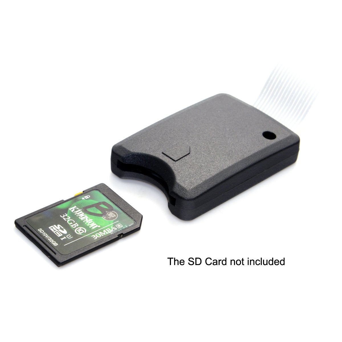 JSER Standard SD SDHC Male to SD Female Extension Memory Card Kit Soft Flat FPC Cable Extender 25cm Compatible for GPS Camera