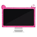 Kingshion 27"-34" Lovely Cute Computer Monitor Cover with Cat Ear Design, Kawaii Display Dust Cover with Furry Design, Elastic Dustproof, Suitable
