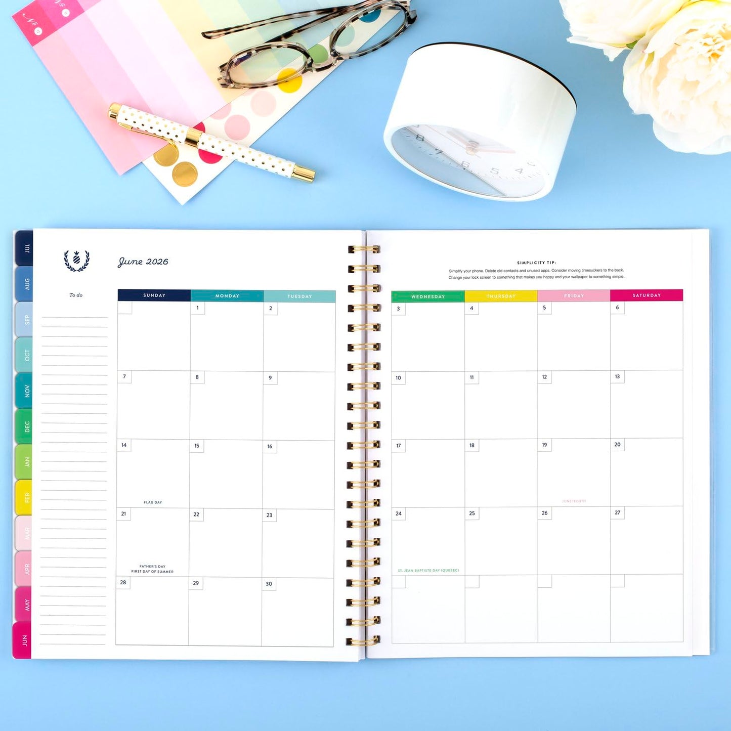 AT-A-GLANCE Planner 2025-2026 Academic, Simplified by Emily Ley, Weekly & Monthly, 8-1/2" x 11", Large, Monthly Tabs, Flexible Cover, Petite Floral