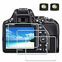 ULBTER Screen Protector Appliable for Nikon D3500 D3400 D3300 D3200 D3100 Camera & Hot Shoe Cover,[2+3Pack] 9H Hardness Tempered Glass Anti-Scrach