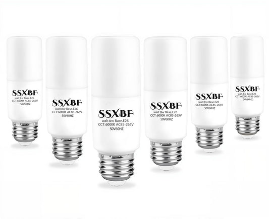 SSXBF Lighting LED Bright Stik 8-watt 6000K Daylight 60W Replacement 6 Pack