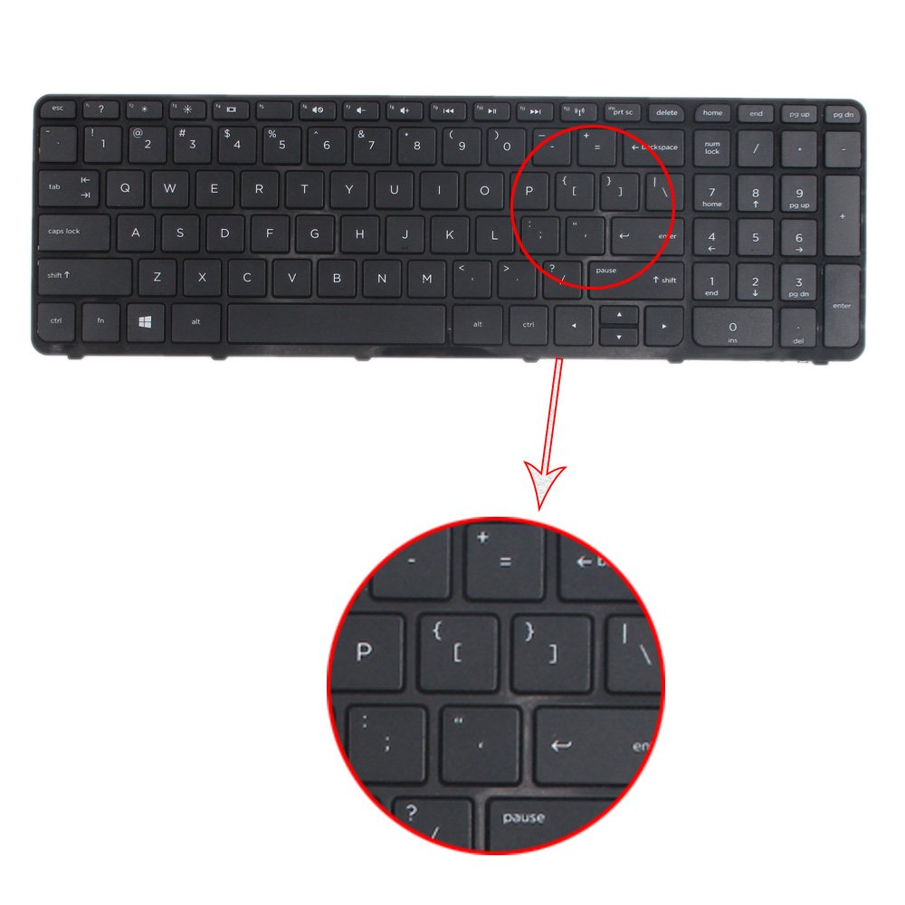 TLBTEK Replacement Keyboard with Frame Compatible with HP Pavilion 15-f 15-g 15-r 15-e 15-f387wm 15-d035dx 15-f233wm 15-f272wm 15-f010wm 15-n290nr