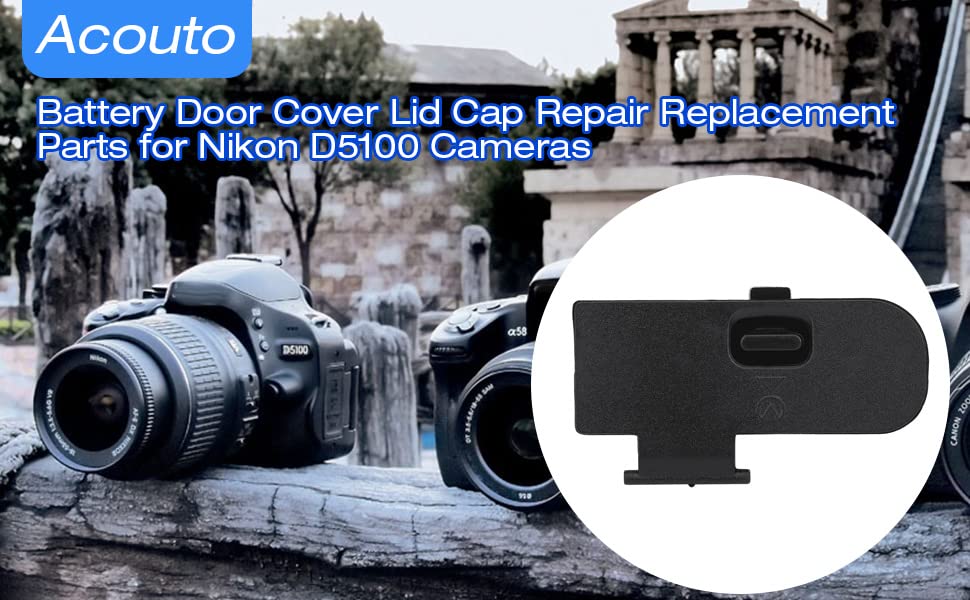 Acouto Battery Door Cover Lid Replacement Digital Camera Battery Cover Repair Parts Fit for D5100 Cameras Metal and Plastic