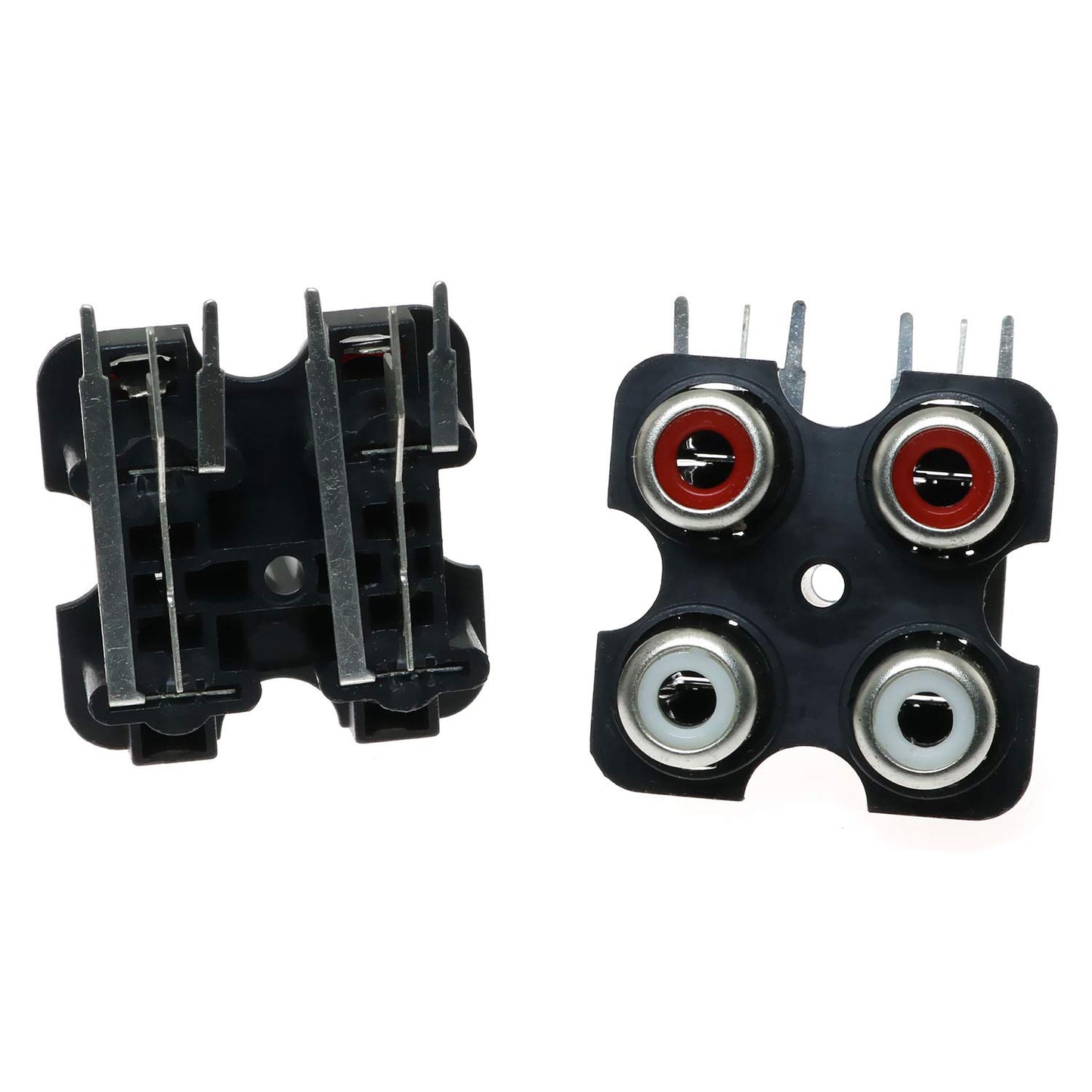 E-outstanding RCA Female Jack 4PCS PCB Mounted AV Concentric Outlet 4 RCA Female Video Socket Right Angle Connector
