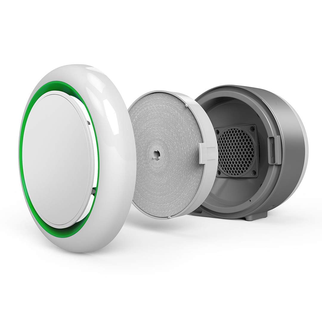 AVARI™ 525 Green Desktop Personal Air Purifier made in Korea. Filtering Personal Breathing Zone. Ultra Quiet Electro-Static Filters to 0.1 Micron