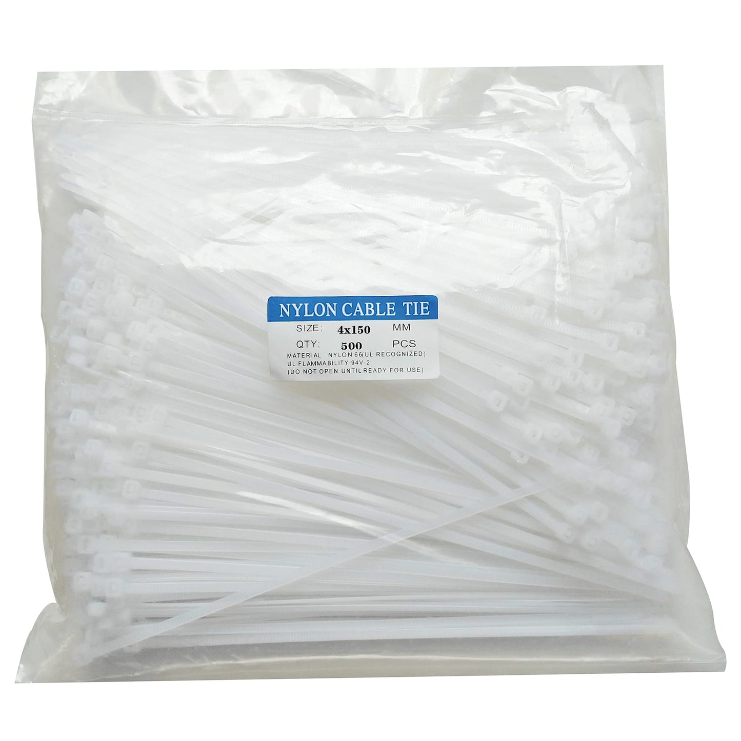 500 pcs 6 inch Cable Zip Ties Heavy Duty, Premium Plastic Wire Ties with 40 LBS Tensile Strength, Self-Locking White Nylon Ties Straps for Indoor