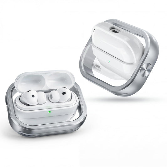 WISSJA for AirPods Pro 3 Case, All-Metal Rotating Case, Aluminum Alloy Fidget Stress-Relief Protective Cover, 360° Fingertip Rotation, Hollow-Out Heat