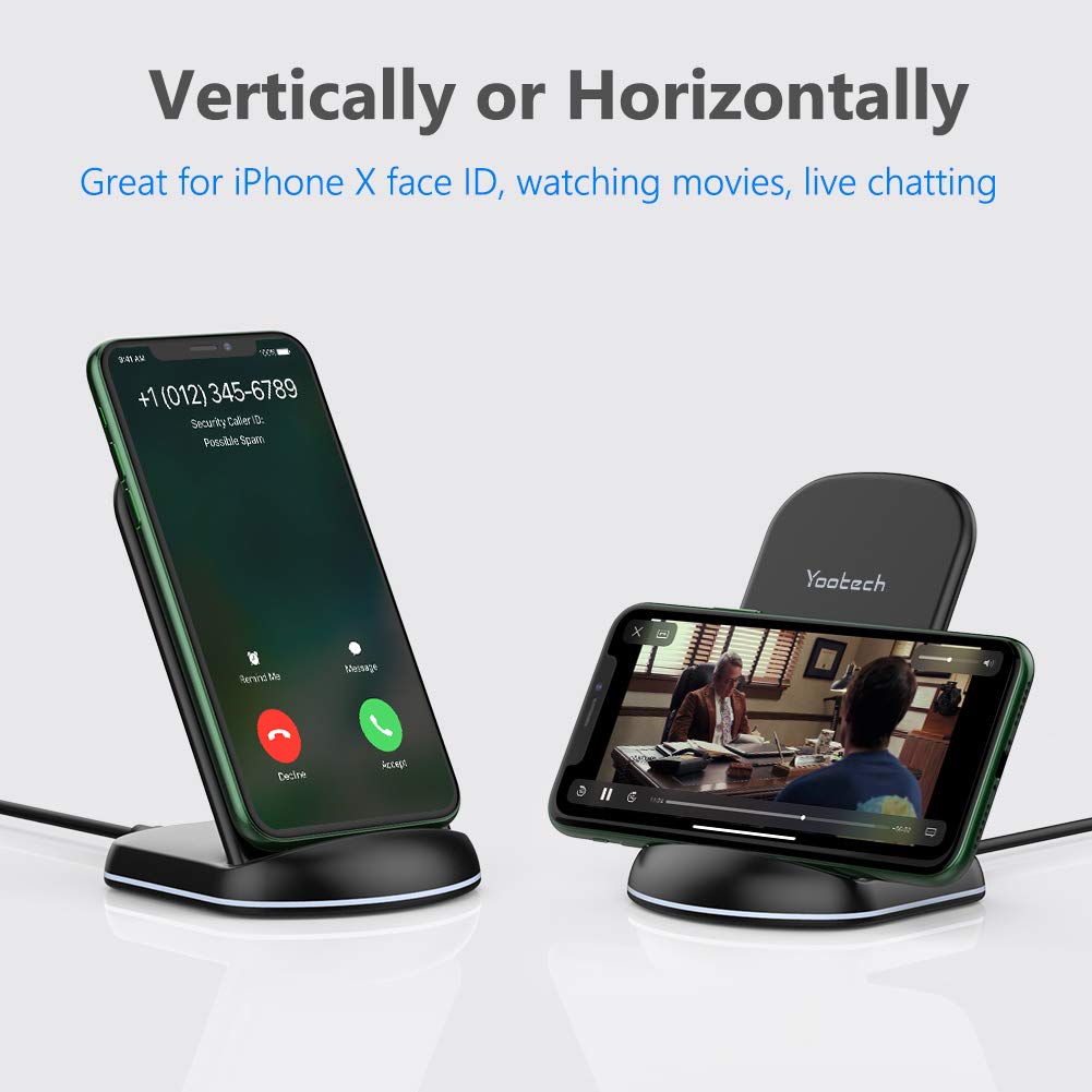 Yootech [2 Pack] Wireless Charger,10W Max Wireless Charging Stand,Compatible with iPhone 17/17 Pro/17 Pro Max/Air/16/15/14/13/SE 2022/12/11/X/8,Galaxy