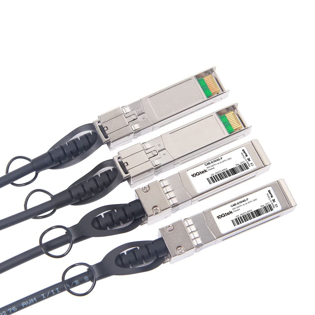 10Gtek 40G QSFP+ to 4xSFP+ Breakout DAC for Cisco QSFP-H40G-CU5M - 40GBASE-CR4 Passive Direct Attach Copper Twinax QSFP to SFP Cable for Cisco