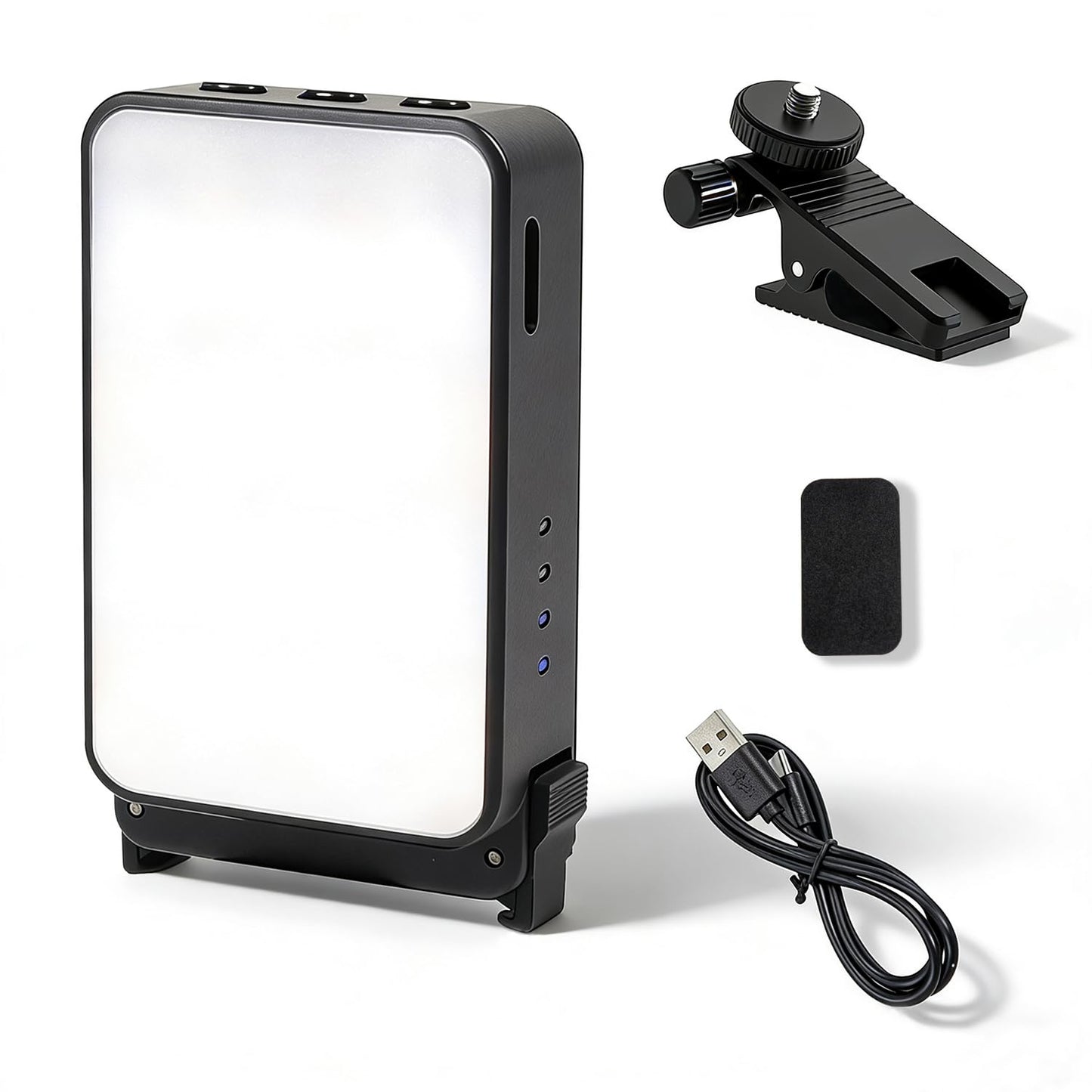 Suptig Mini Video Light, Selfie Light for Phone, Laptop, Camera, Gopro, DJI Action 5 pro, DJI Action 4-3, Conference Lighting with Clip & Camera