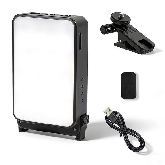 Suptig Mini Video Light, Selfie Light for Phone, Laptop, Camera, Gopro, DJI Action 5 pro, DJI Action 4-3, Conference Lighting with Clip & Camera