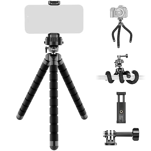 NEEWER Basics Flexible Phone Tripod, Mini Small Octopus Desk Stand Holder, Vlog Selfie Stick for Cell Phone Camera Compatible with iPhone GoPro DJI