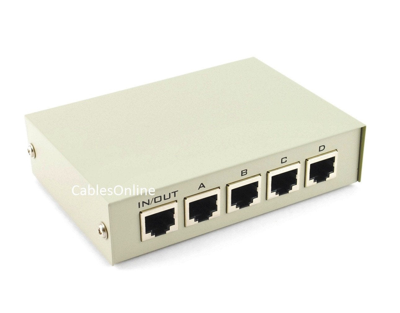 CablesOnline Compact 4-Way RJ45 Ethernet Network Push Button Metal Mini Switch Box (SB-035P)