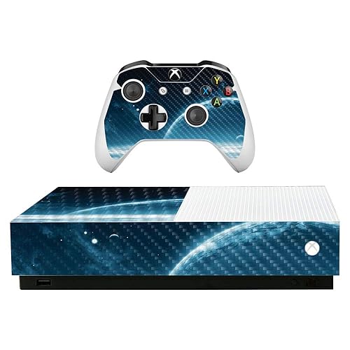 MightySkins Carbon Fiber Skin For Microsoft Xbox One S All-Digital Edition - Outer Space | Protective, Durable Textured Carbon Fiber Finish | Easy
